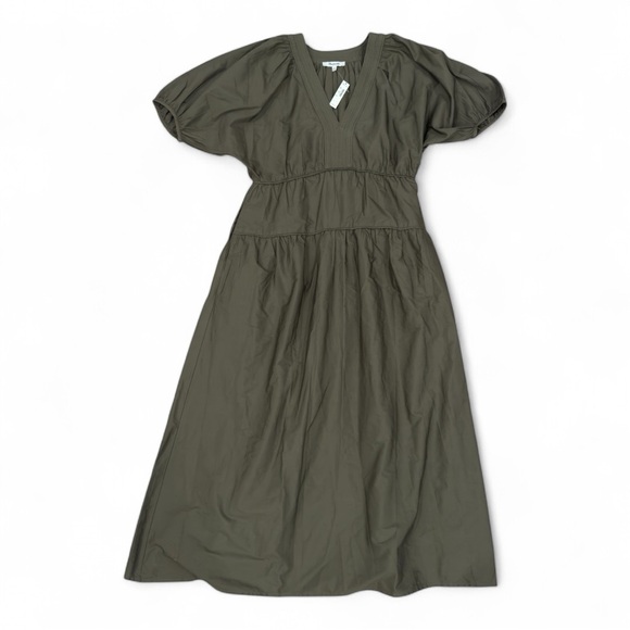 Madewell Puff-Sleeve Midi Dress in Poplin • size xs • NT402 • NWT - Picture 6 of 16